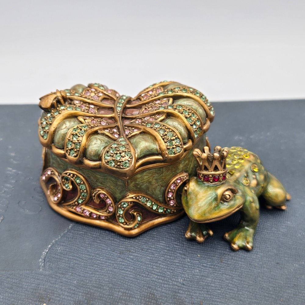 Edgar Berebi Bejeweled Frog Prince Heart Trinket Box Museum Quality Limited